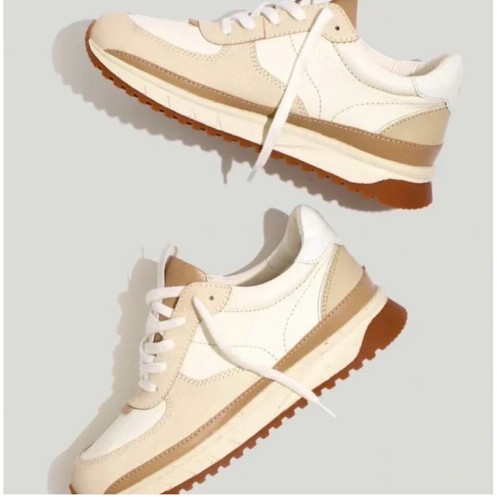 Madewell Cream and Tan Women's Sneakers